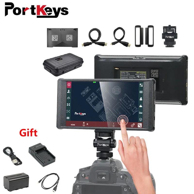 Portkeys-PT6 ġ ũ ī޶ ʵ  5.2 ġ 600nits Ǯ HD 3D LUT, 1920  1080 IPS 4K HDMI,  